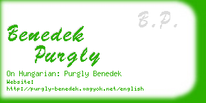 benedek purgly business card
